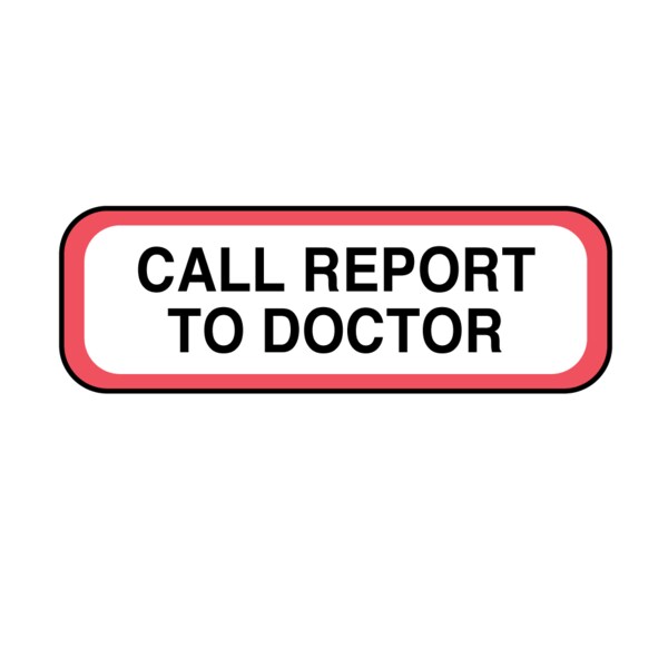 Nevs Position Labels - Call to Doctor 1/2" x 1-1/2" White w/Red & Black XP-130 - main